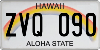 HI license plate ZVQ090
