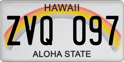 HI license plate ZVQ097