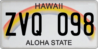 HI license plate ZVQ098