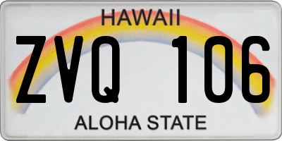 HI license plate ZVQ106