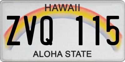 HI license plate ZVQ115