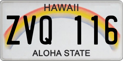 HI license plate ZVQ116