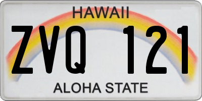 HI license plate ZVQ121