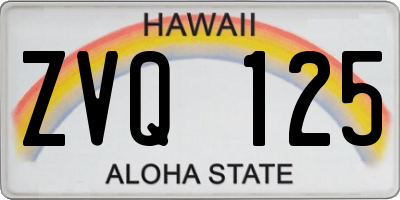 HI license plate ZVQ125