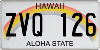 HI license plate ZVQ126