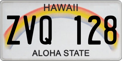 HI license plate ZVQ128
