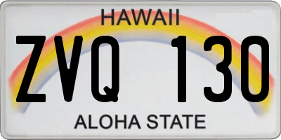 HI license plate ZVQ130