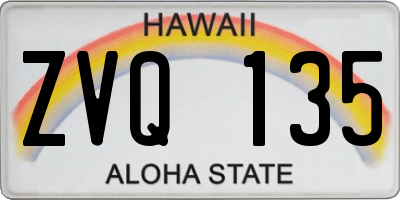 HI license plate ZVQ135