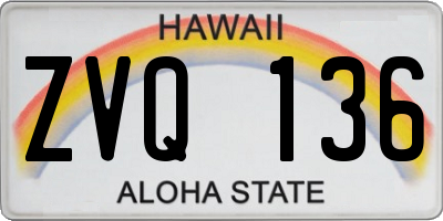 HI license plate ZVQ136