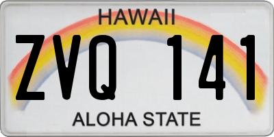 HI license plate ZVQ141