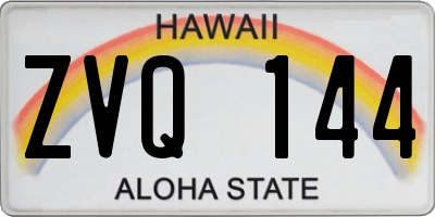 HI license plate ZVQ144