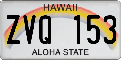 HI license plate ZVQ153