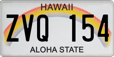 HI license plate ZVQ154