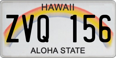 HI license plate ZVQ156