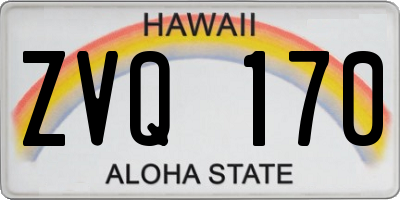 HI license plate ZVQ170