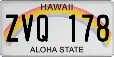 HI license plate ZVQ178