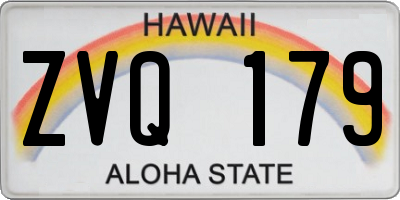 HI license plate ZVQ179