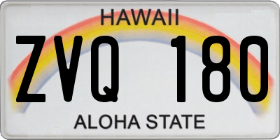 HI license plate ZVQ180