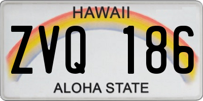 HI license plate ZVQ186
