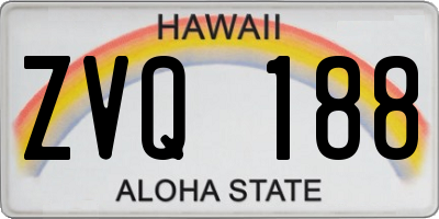 HI license plate ZVQ188
