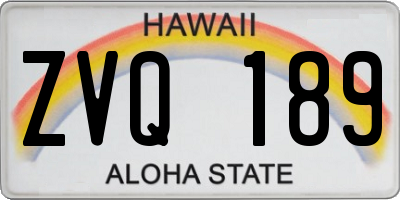 HI license plate ZVQ189