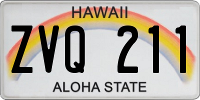 HI license plate ZVQ211