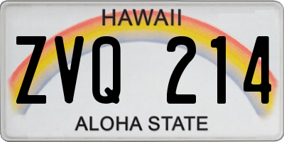 HI license plate ZVQ214