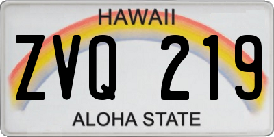 HI license plate ZVQ219