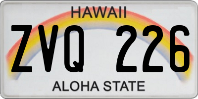 HI license plate ZVQ226
