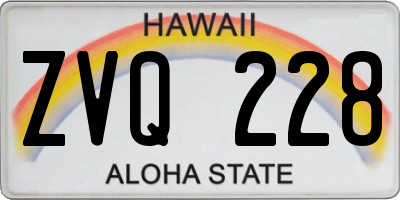 HI license plate ZVQ228