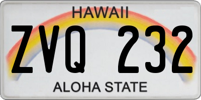 HI license plate ZVQ232