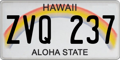HI license plate ZVQ237