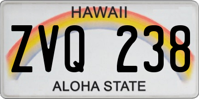 HI license plate ZVQ238