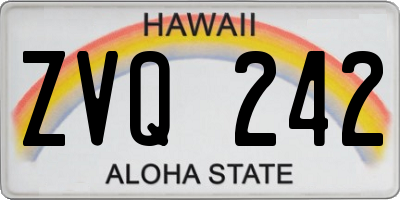 HI license plate ZVQ242