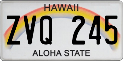 HI license plate ZVQ245