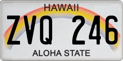HI license plate ZVQ246