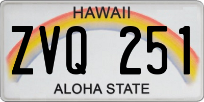 HI license plate ZVQ251