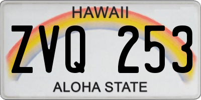 HI license plate ZVQ253