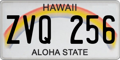 HI license plate ZVQ256