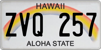 HI license plate ZVQ257