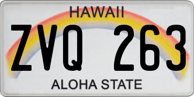 HI license plate ZVQ263