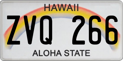 HI license plate ZVQ266