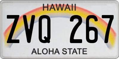 HI license plate ZVQ267