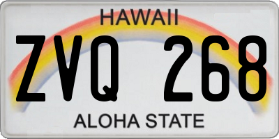HI license plate ZVQ268