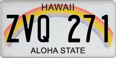 HI license plate ZVQ271