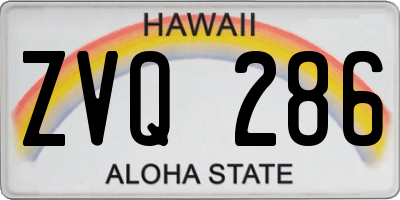 HI license plate ZVQ286