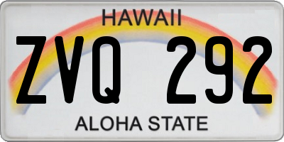 HI license plate ZVQ292