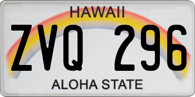 HI license plate ZVQ296