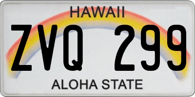 HI license plate ZVQ299