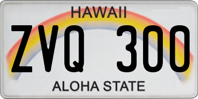 HI license plate ZVQ300